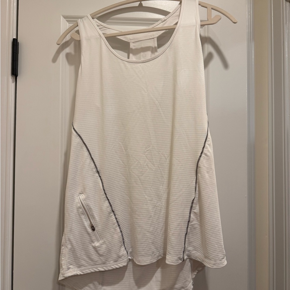 90 Degree By Reflex White Tank Top with Gray Accents - XL